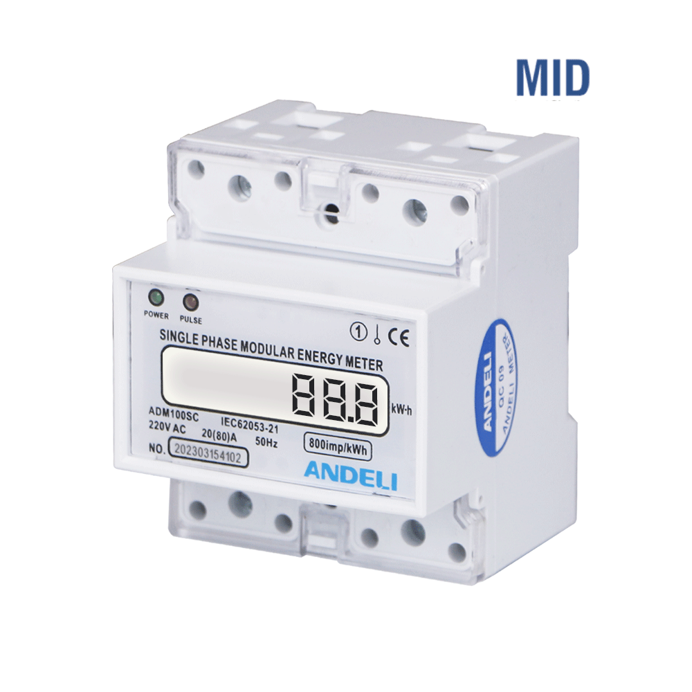 ADM100SC Single Phase Electronic Din-Rail Active Energy Meter
